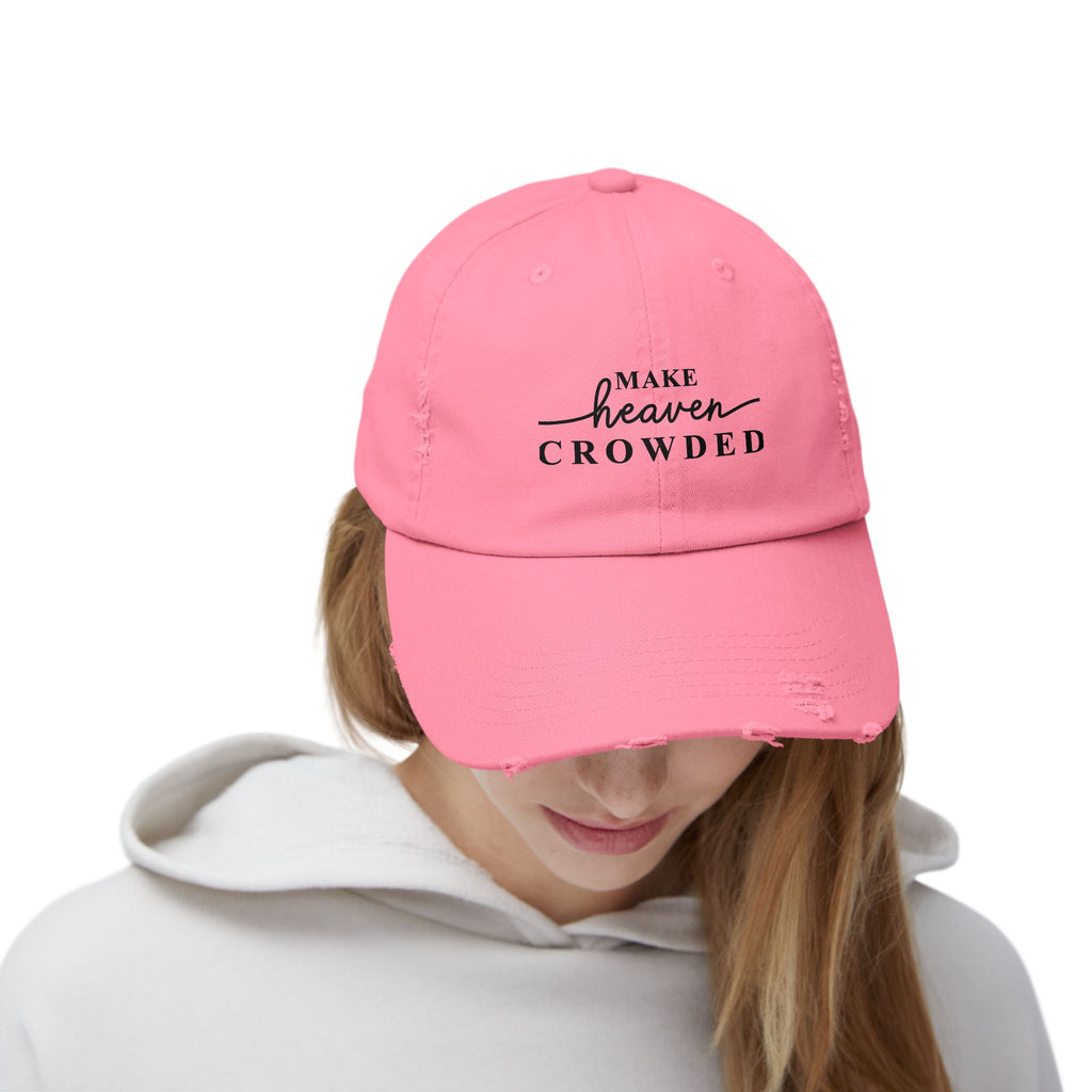 Distressed "Make Heaven Crowded" baseball cap