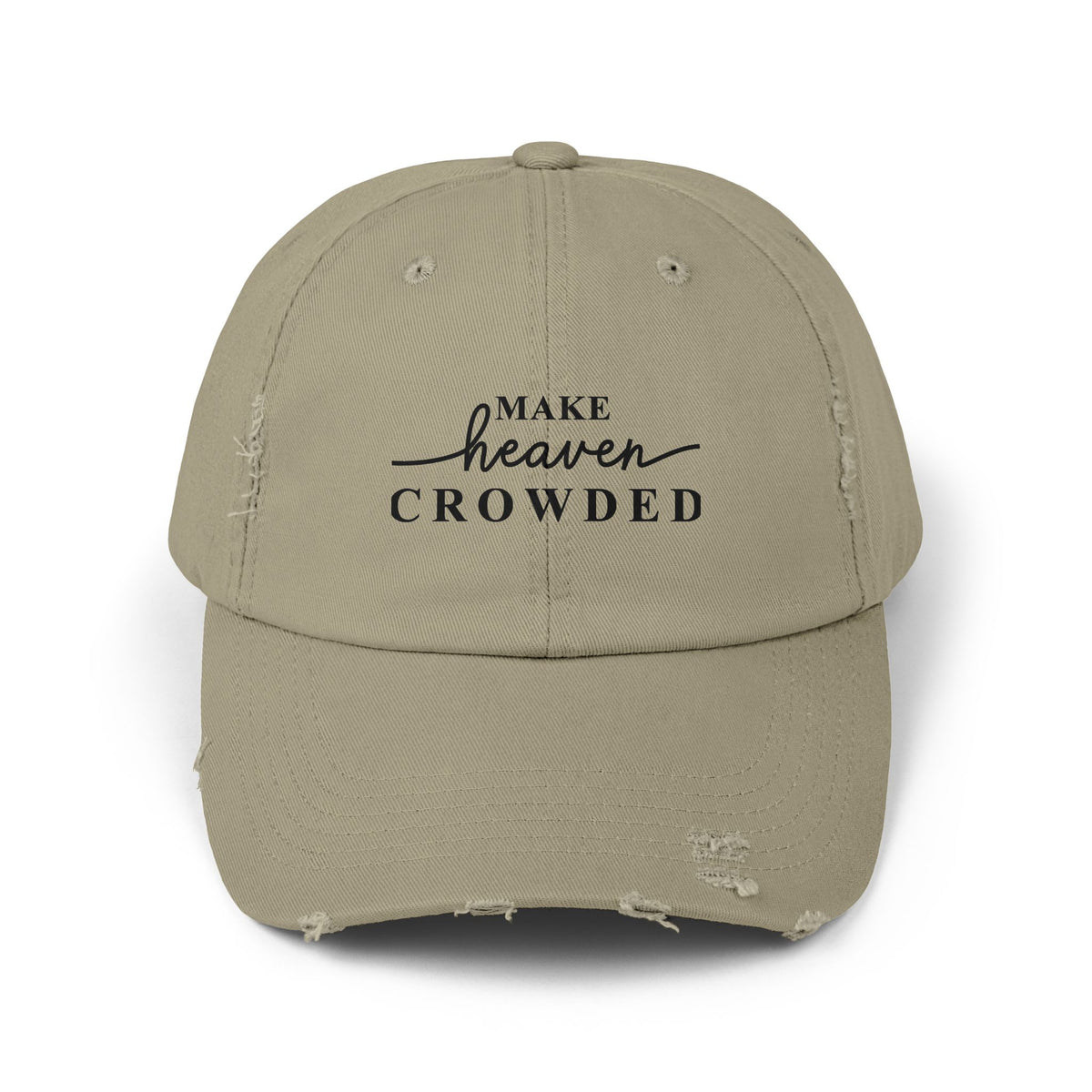 Distressed "Make Heaven Crowded" baseball cap