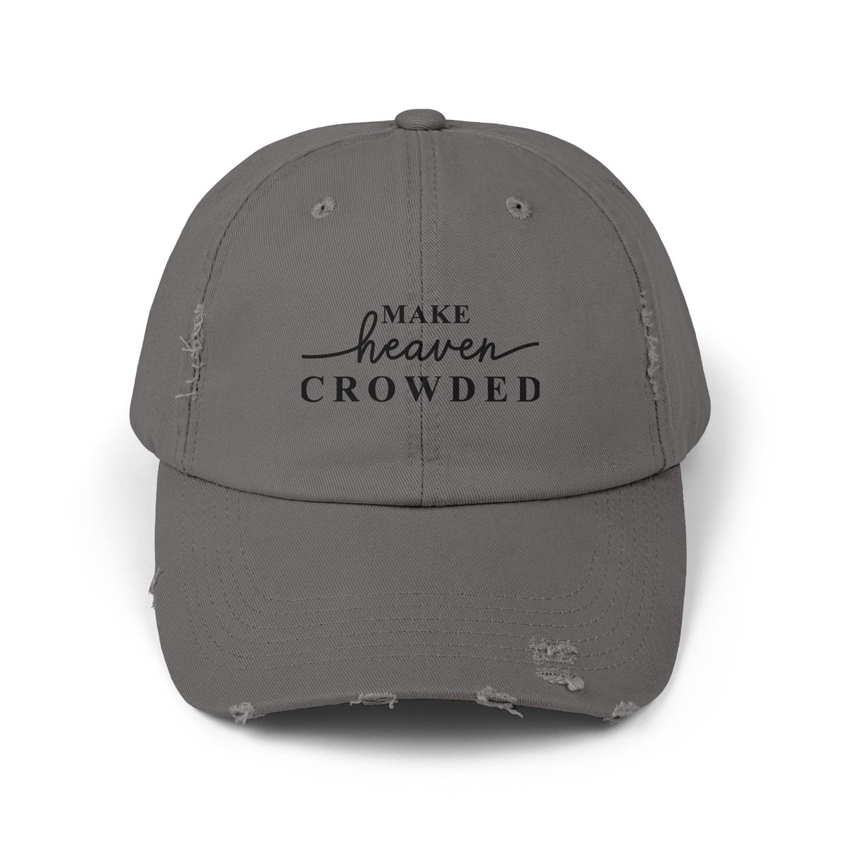 Distressed "Make Heaven Crowded" baseball cap